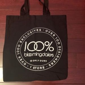 New Bloomingdales Signatur Black Cloth Tote